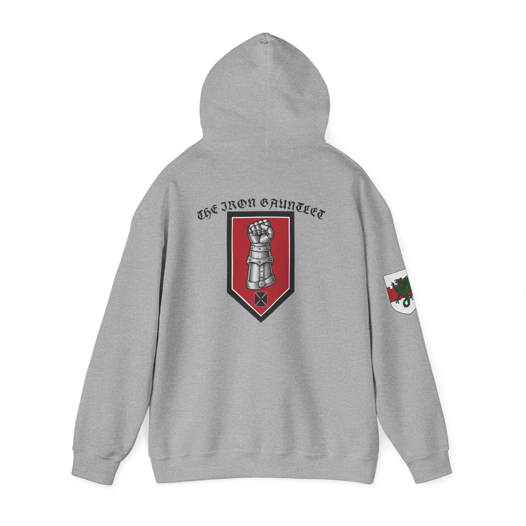 Medieval Knight Hoodie — Heraldic Fist Crest & Tapestry Art Hoodie