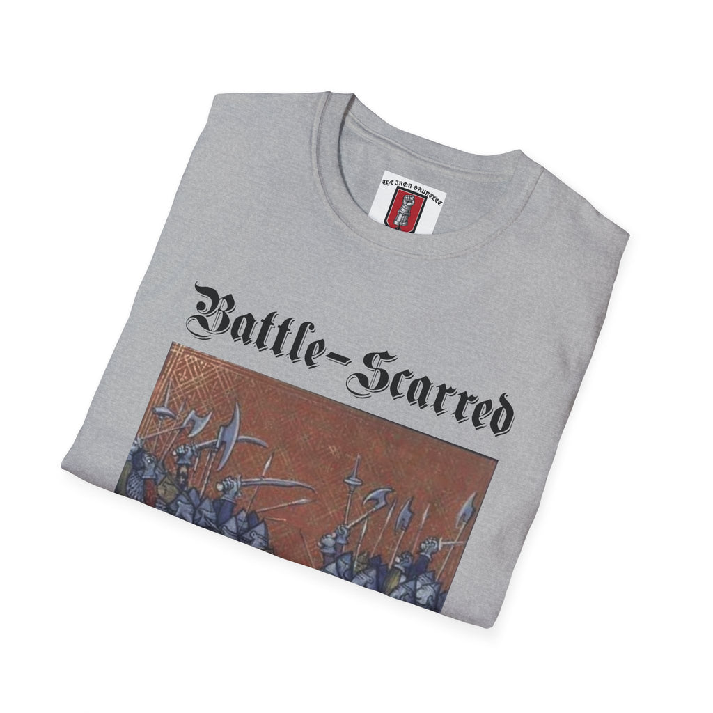 Battle-Scarred T-Shirt — Vintage Medieval Armor Graphic Tee