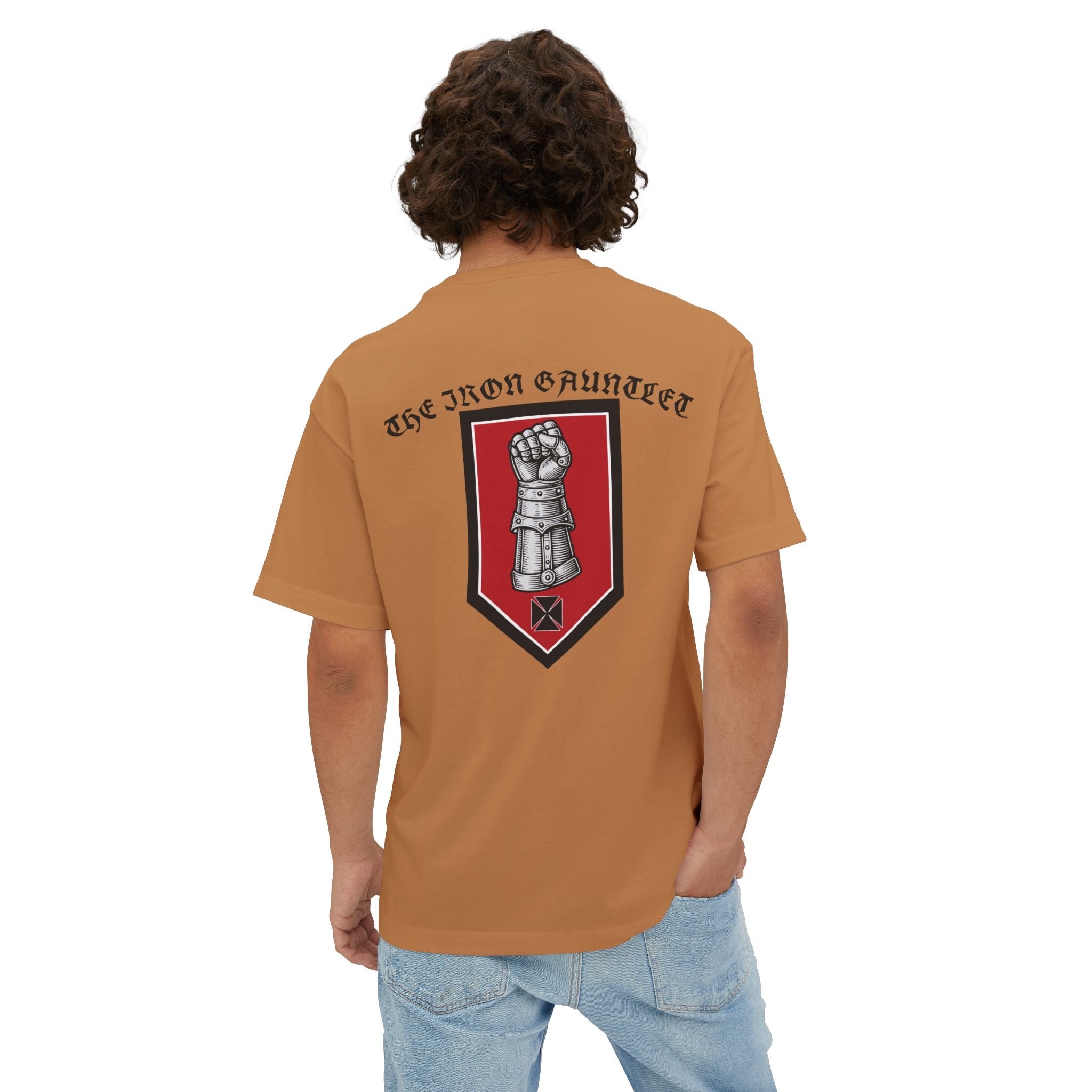Iron Gauntlet Tee — Medieval Knight Graphic T‑Shirt (Front/Back)