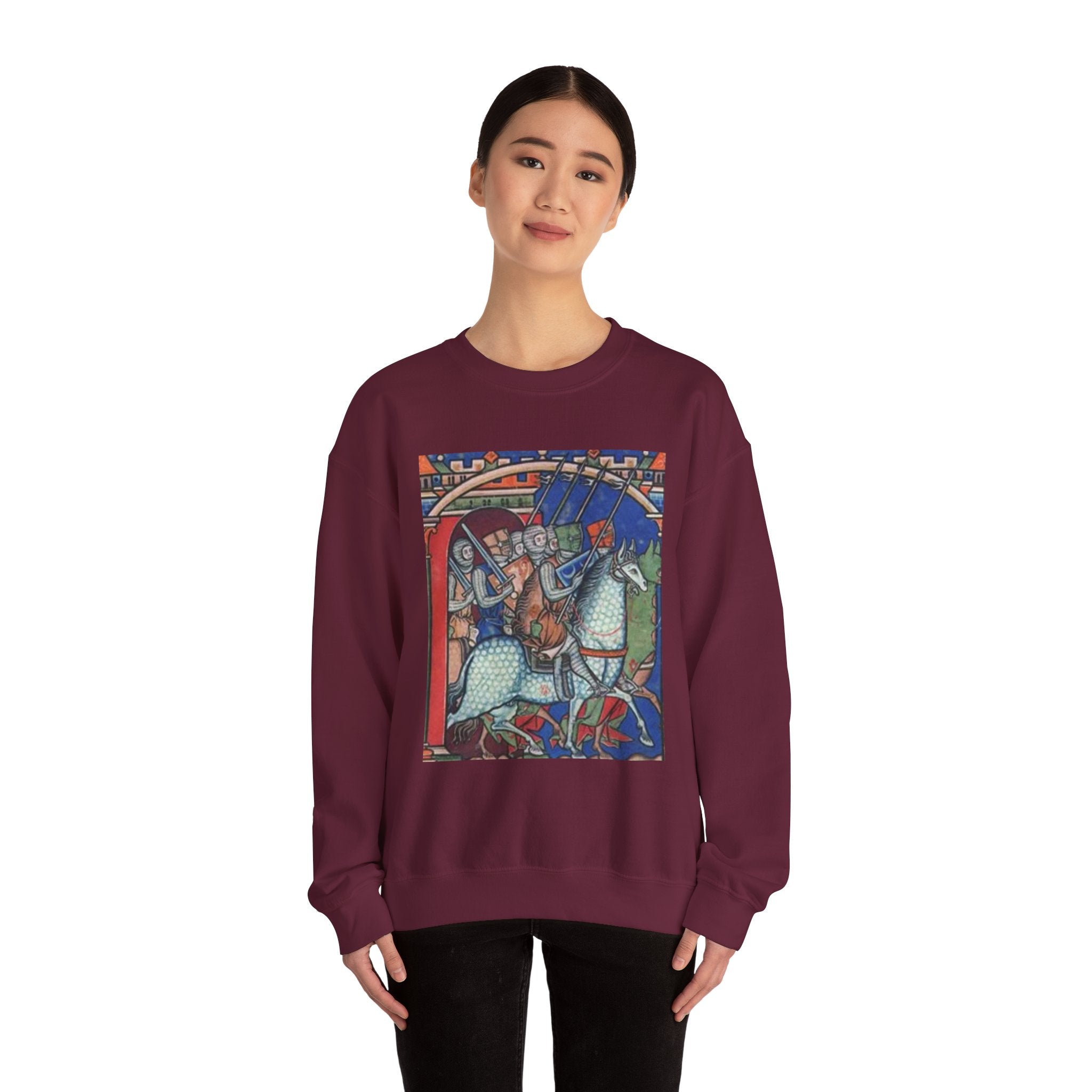 Medieval Knight Crewneck Sweatshirt — 'The Iron Gauntlet' Graphic