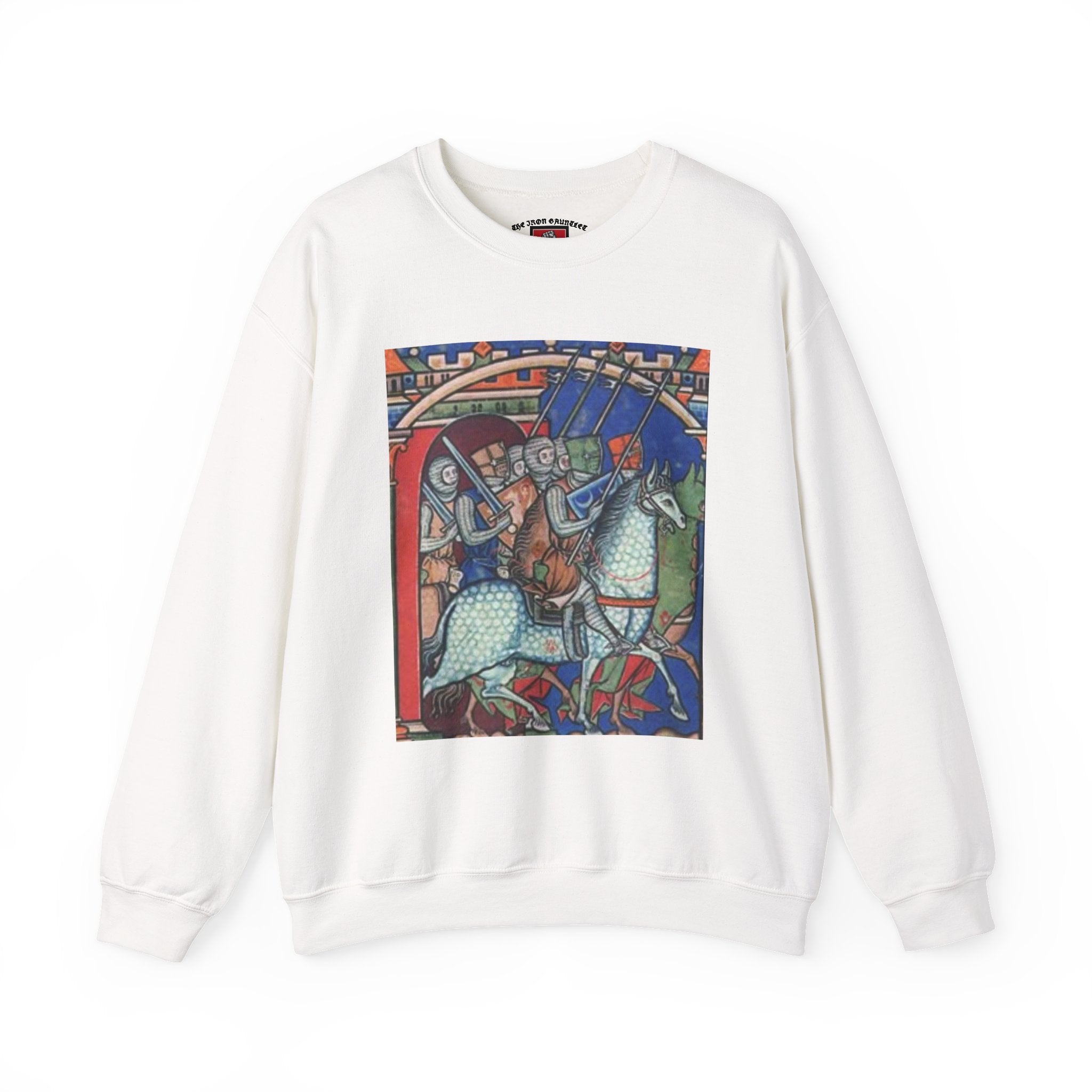 Medieval Knight Crewneck Sweatshirt — 'The Iron Gauntlet' Graphic