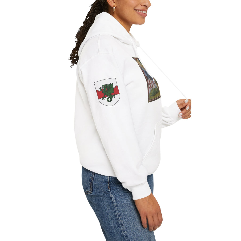 Medieval Knight Hoodie — Heraldic Fist Crest & Tapestry Art Hoodie