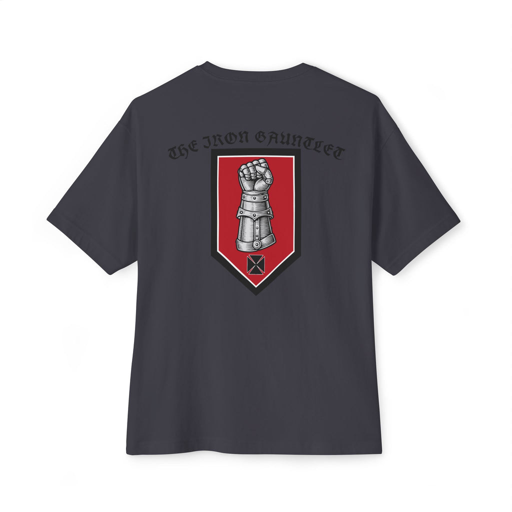 Iron Gauntlet Tee — Medieval Knight Graphic T‑Shirt (Front/Back)