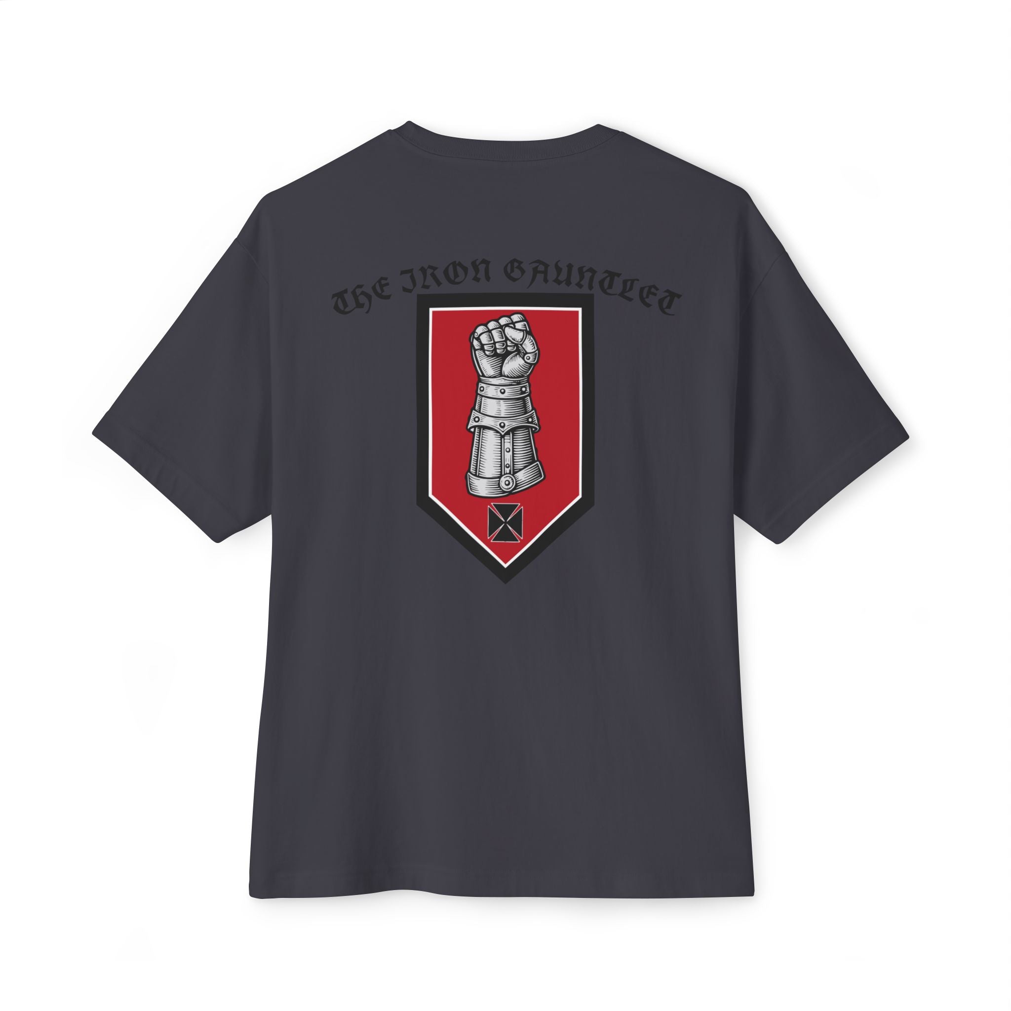 Iron Gauntlet Tee — Medieval Knight Graphic T‑Shirt (Front/Back)