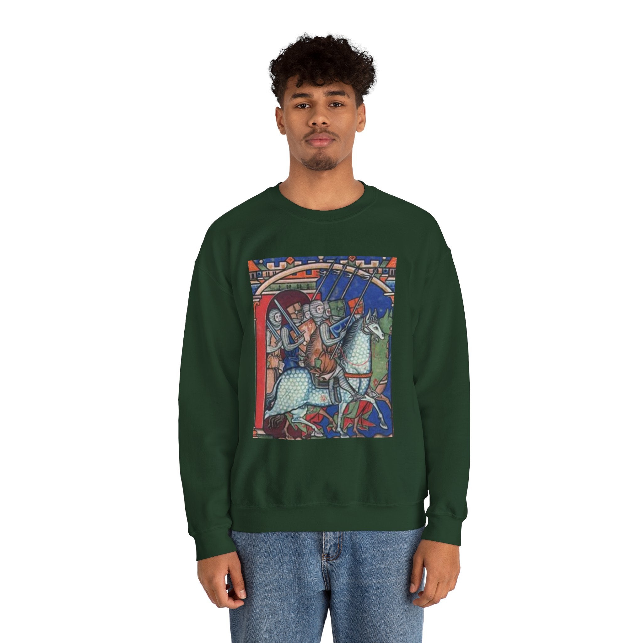 Medieval Knight Crewneck Sweatshirt — 'The Iron Gauntlet' Graphic