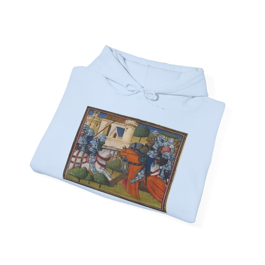 Medieval Knight Hoodie — Heraldic Fist Crest & Tapestry Art Hoodie