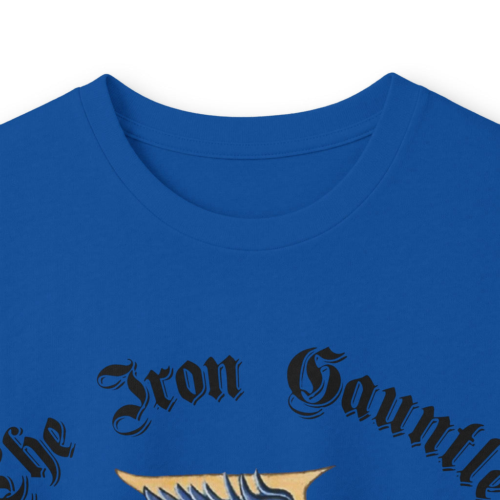 Medieval Gauntlet Long Sleeve Tee — 'The Iron Gauntlet' Dragon Crest Shirt