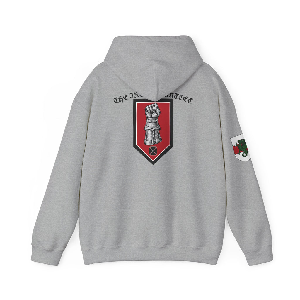 Medieval Knight Hoodie — Heraldic Fist Crest & Tapestry Art Hoodie