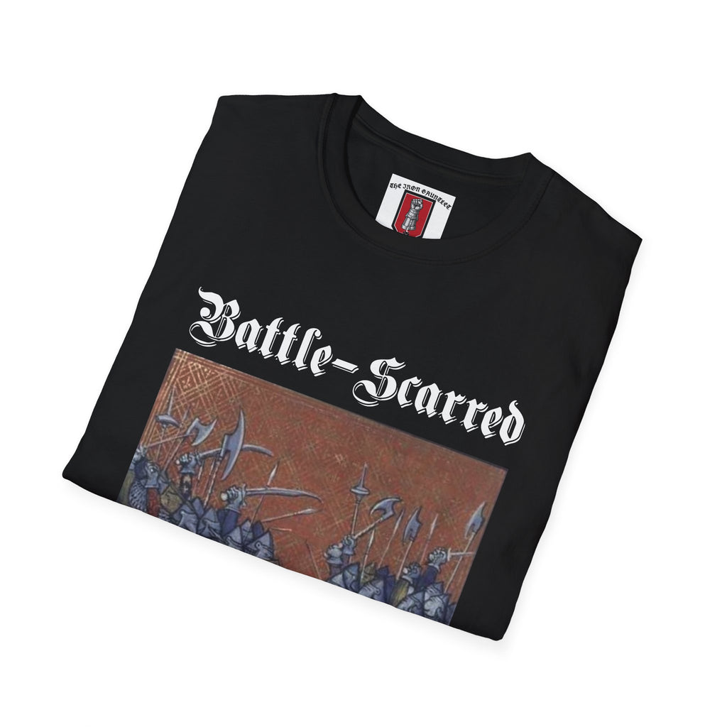 Battle-Scarred T-Shirt — Vintage Medieval Armor Graphic Tee