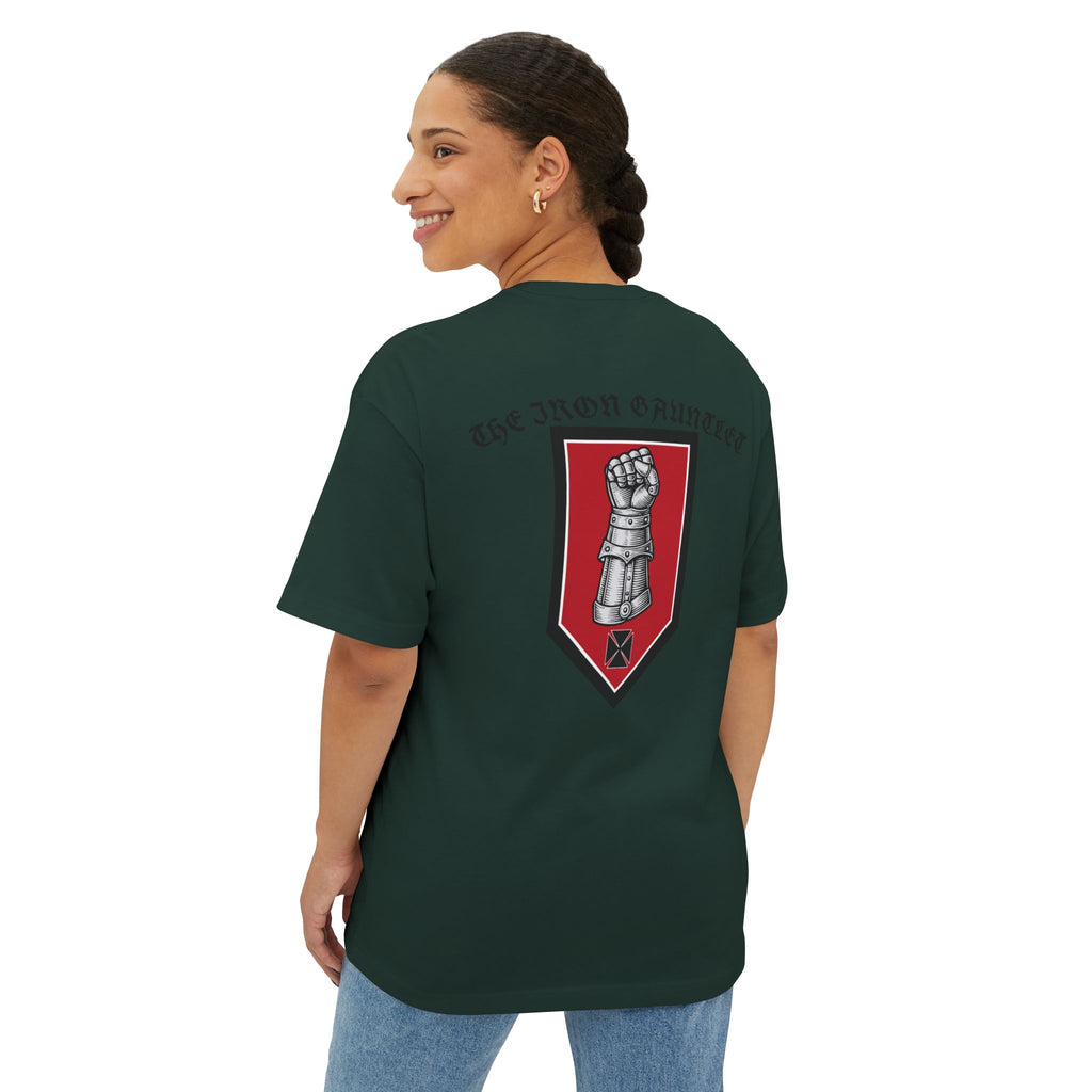Iron Gauntlet Tee — Medieval Knight Graphic T‑Shirt (Front/Back)