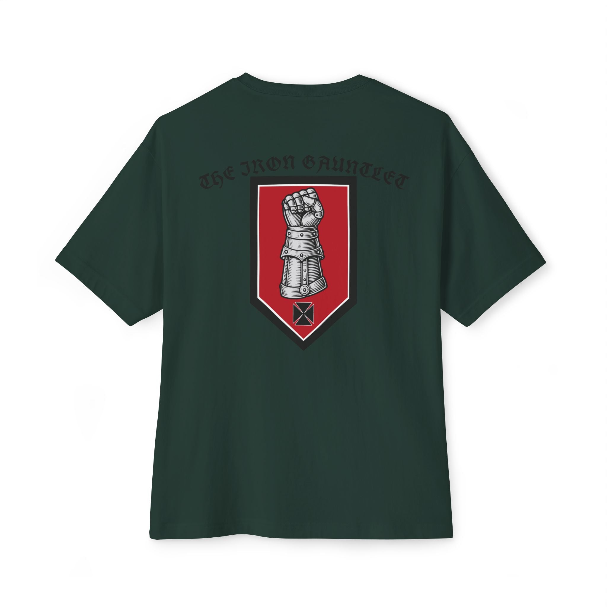 Iron Gauntlet Tee — Medieval Knight Graphic T‑Shirt (Front/Back)