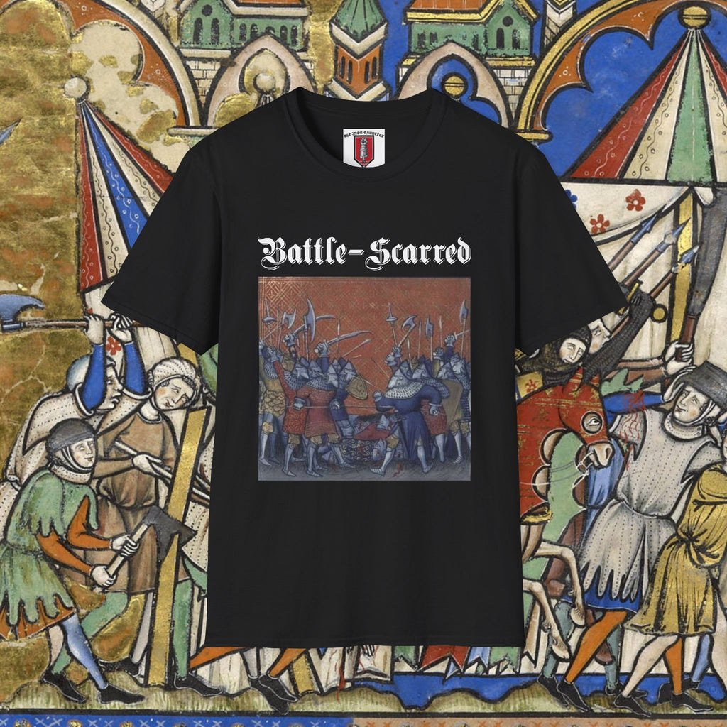 Battle-Scarred T-Shirt — Vintage Medieval Armor Graphic Tee