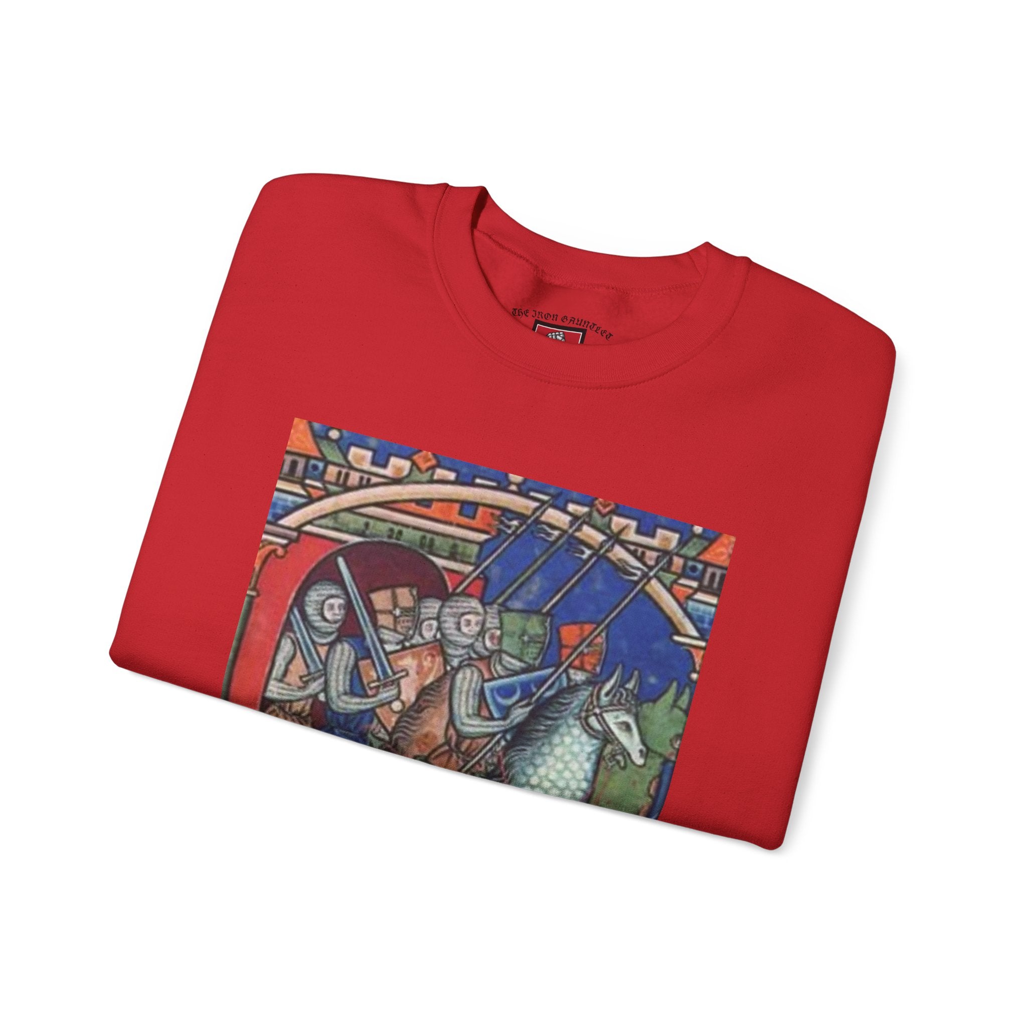 Medieval Knight Crewneck Sweatshirt — 'The Iron Gauntlet' Graphic