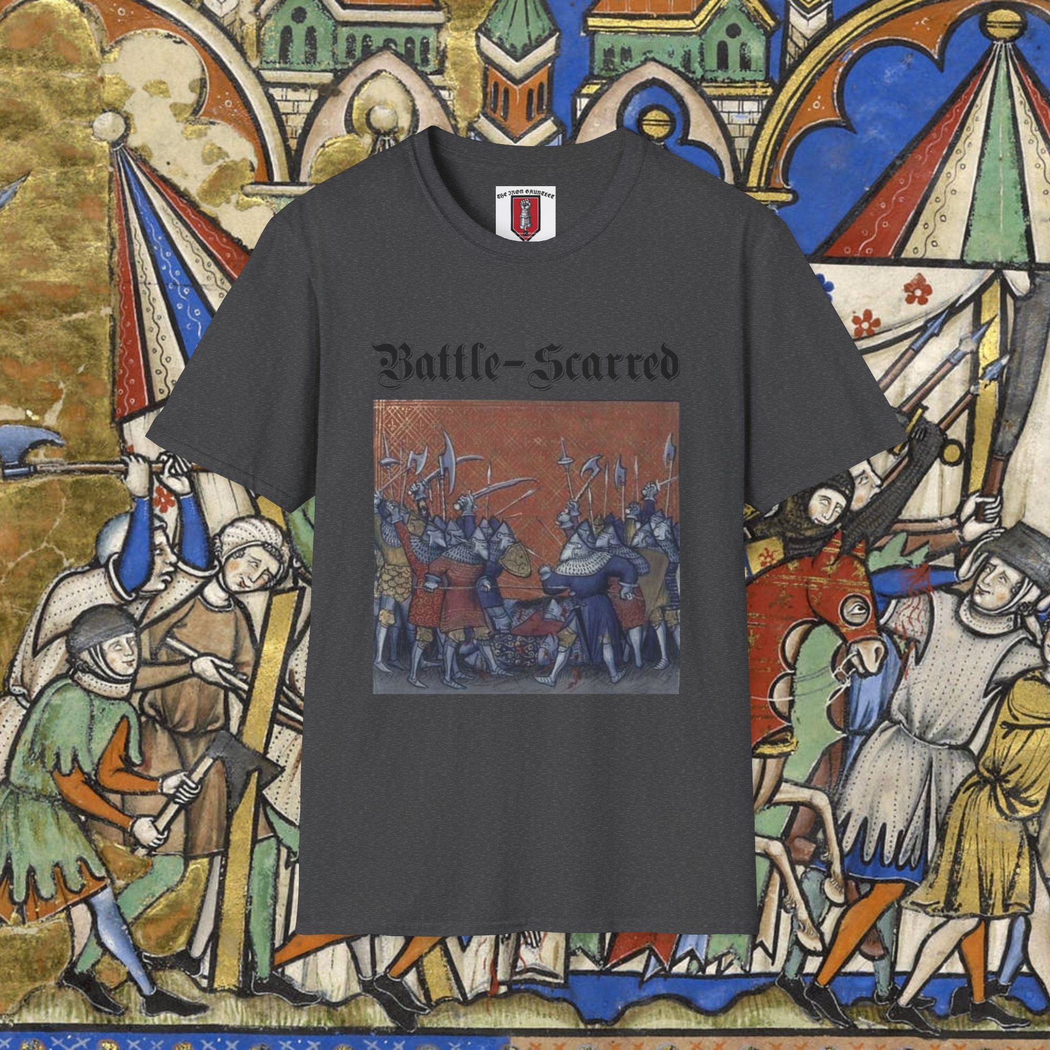 Battle-Scarred T-Shirt — Vintage Medieval Armor Graphic Tee