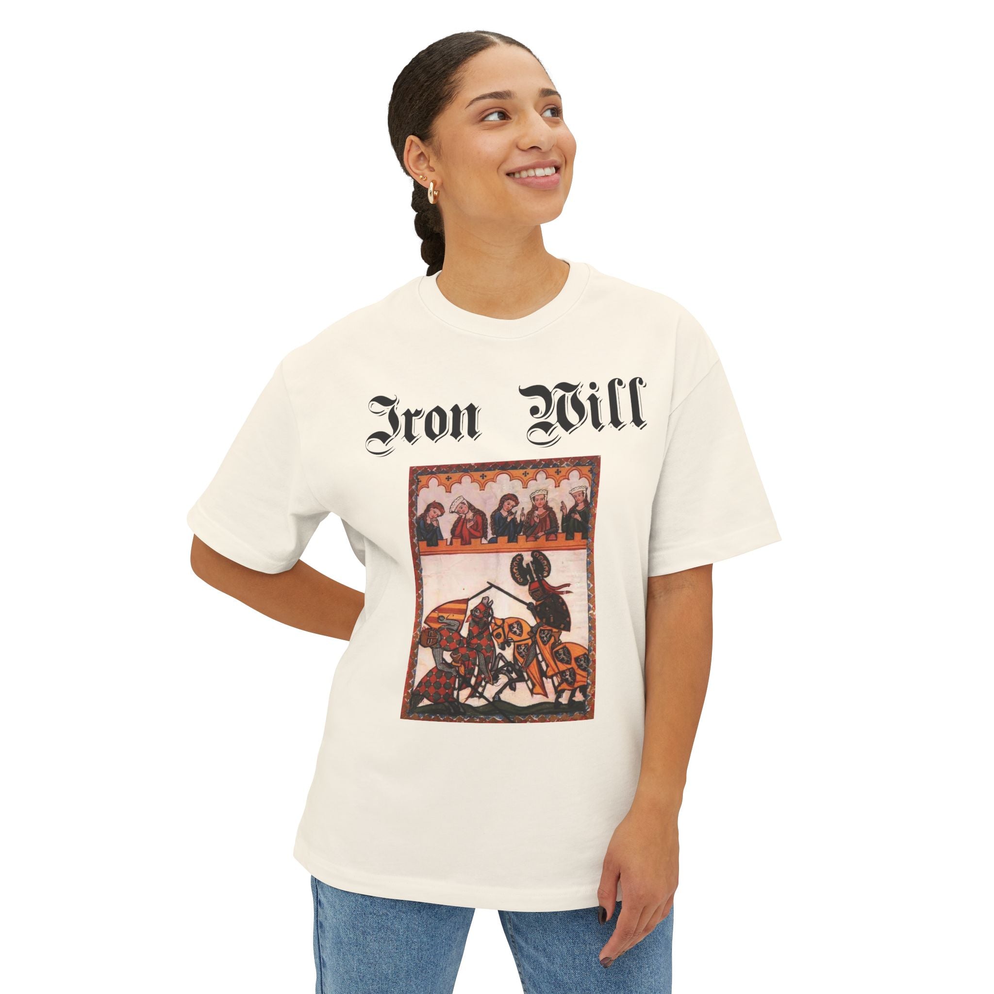 Iron Gauntlet Tee — Medieval Knight Graphic T‑Shirt (Front/Back)