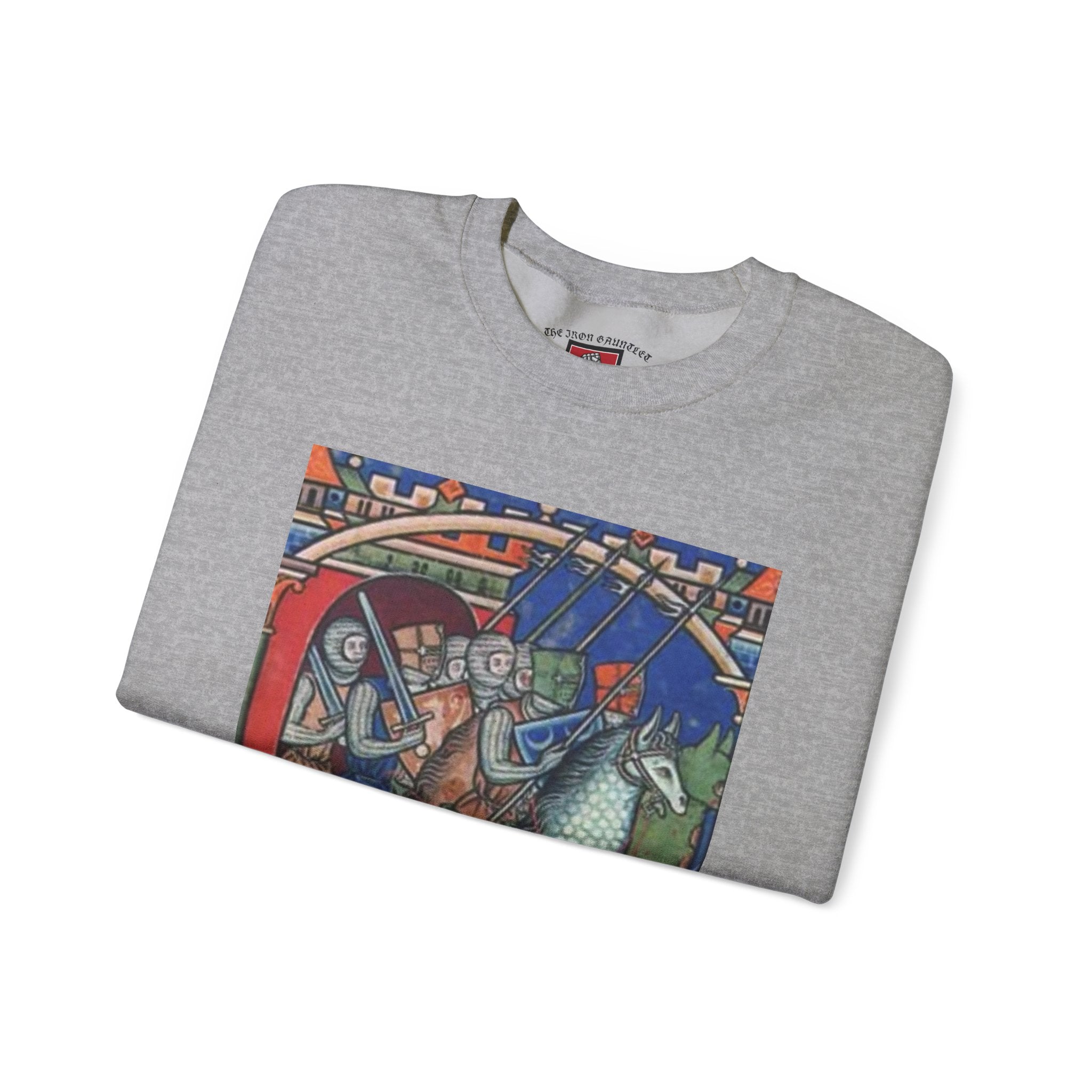 Medieval Knight Crewneck Sweatshirt — 'The Iron Gauntlet' Graphic