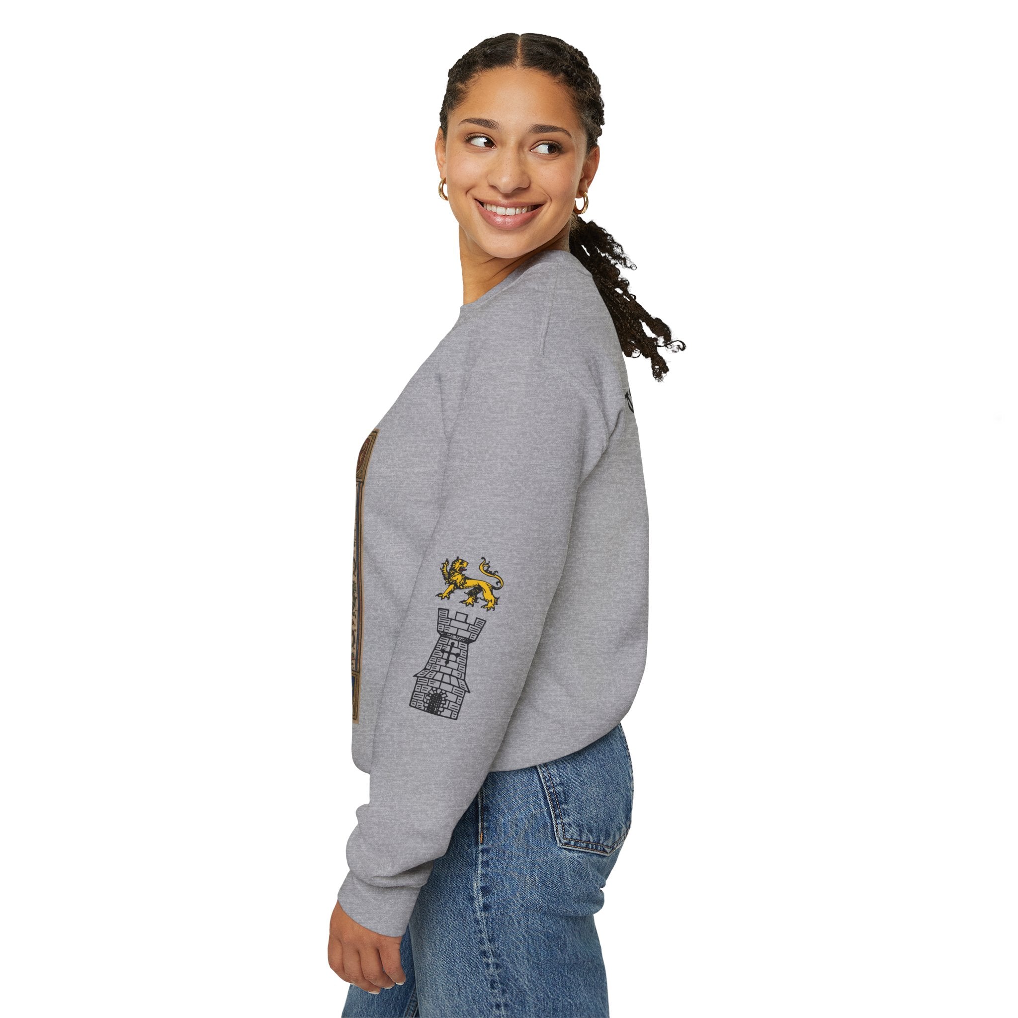 Iron Discipline Crewneck Sweatshirt — Medieval Gauntlet Graphic