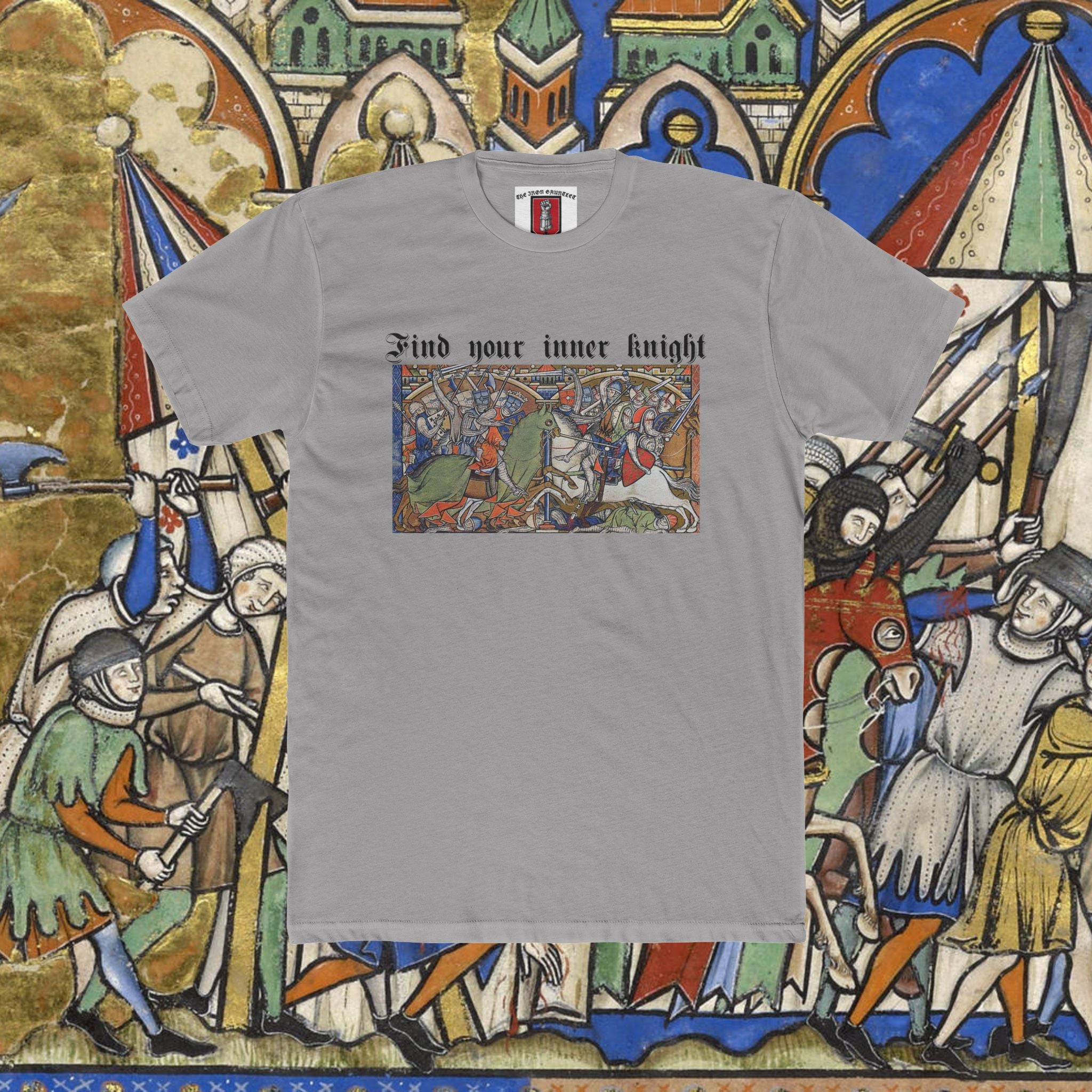 Find Your Inner Knight — Medieval Graphic T-Shirt | The Iron Gauntlet