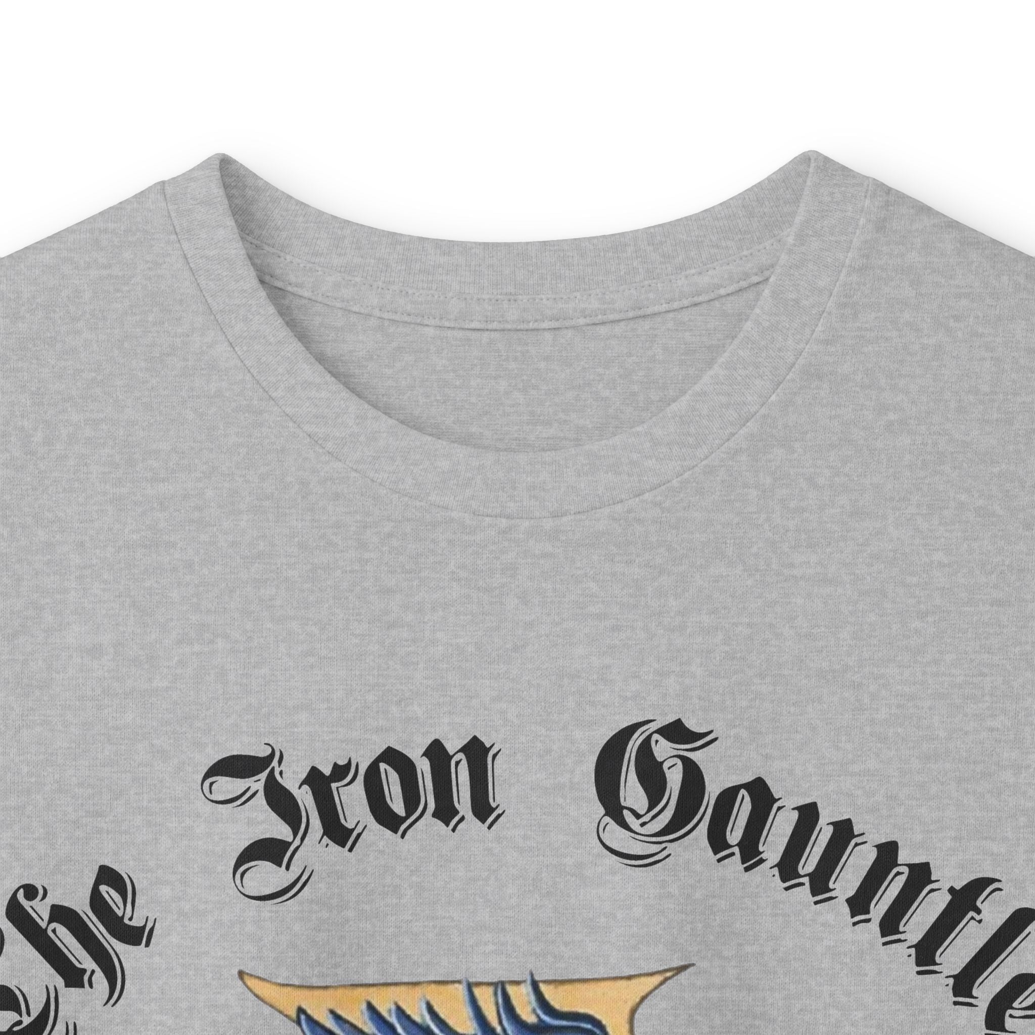 Medieval Gauntlet Long Sleeve Tee — 'The Iron Gauntlet' Dragon Crest Shirt