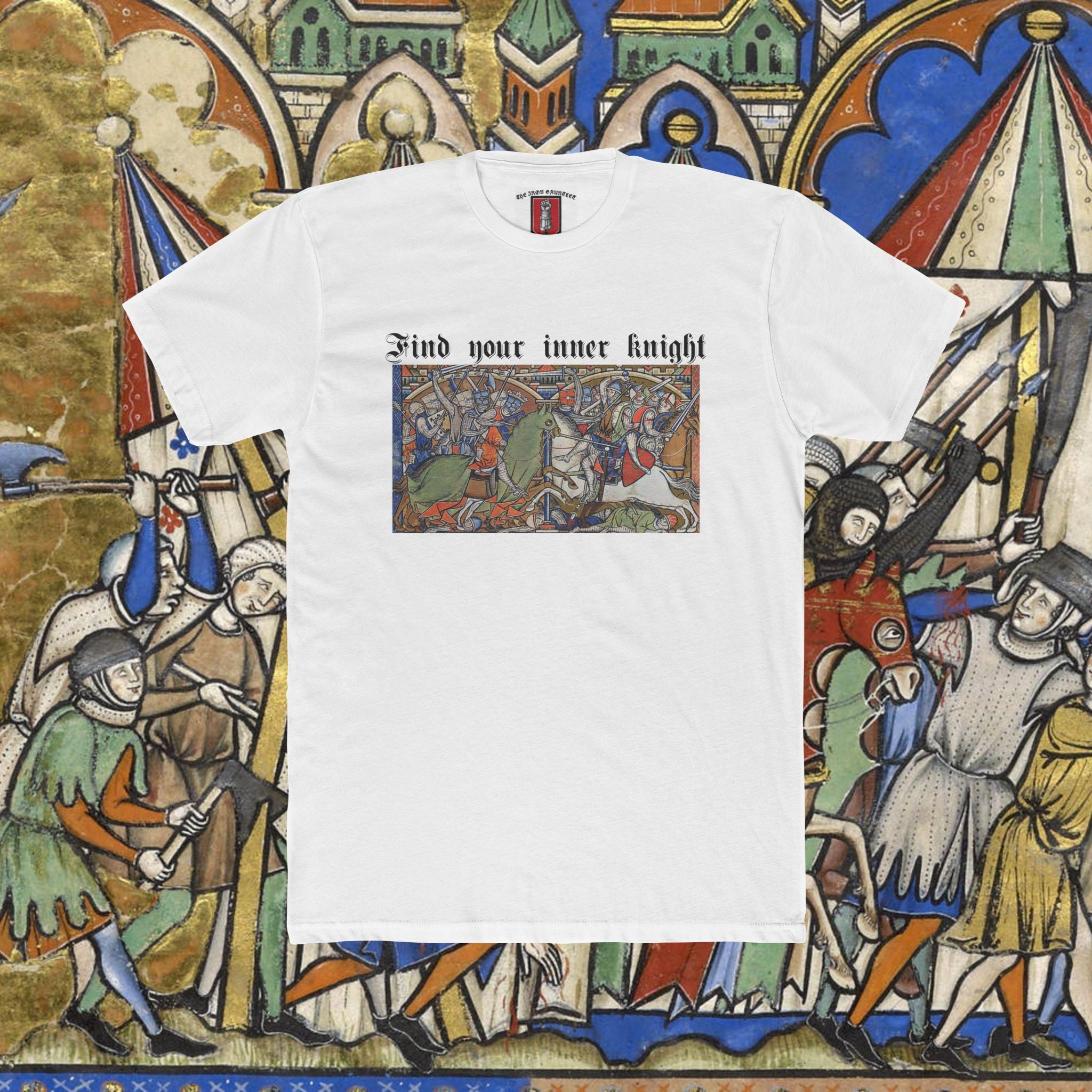 Find Your Inner Knight — Medieval Graphic T-Shirt | The Iron Gauntlet