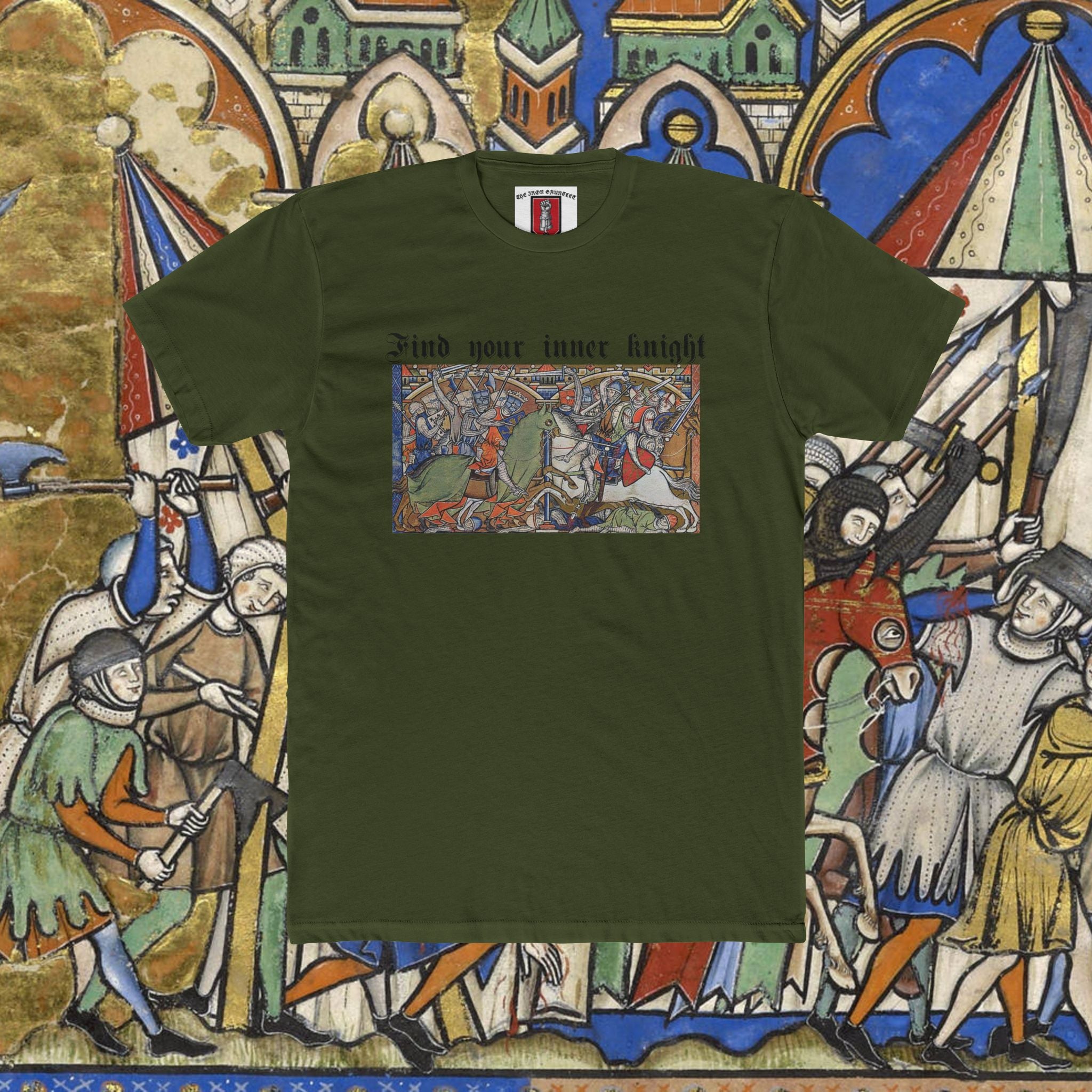 Find Your Inner Knight — Medieval Graphic T-Shirt | The Iron Gauntlet