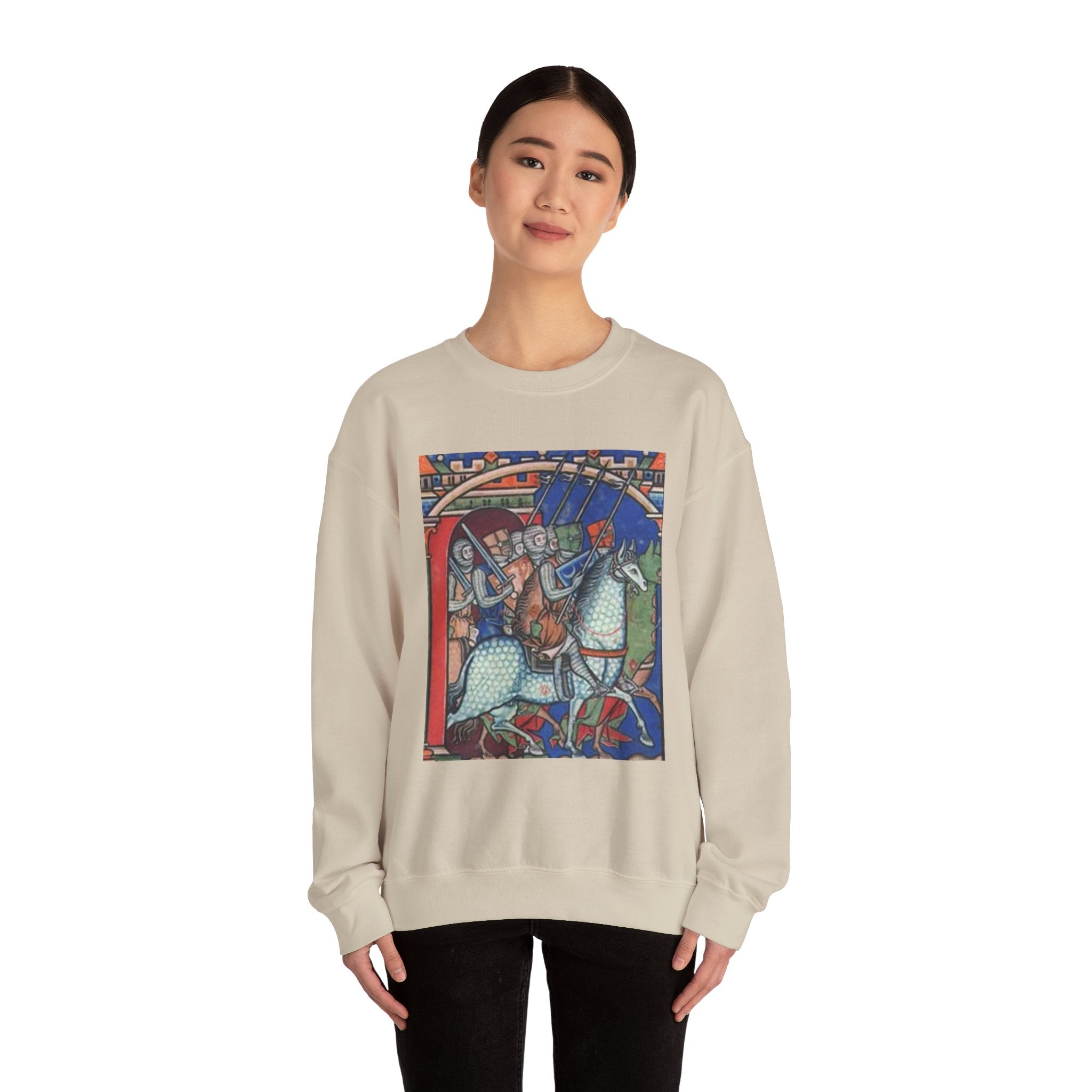 Medieval Knight Crewneck Sweatshirt — 'The Iron Gauntlet' Graphic