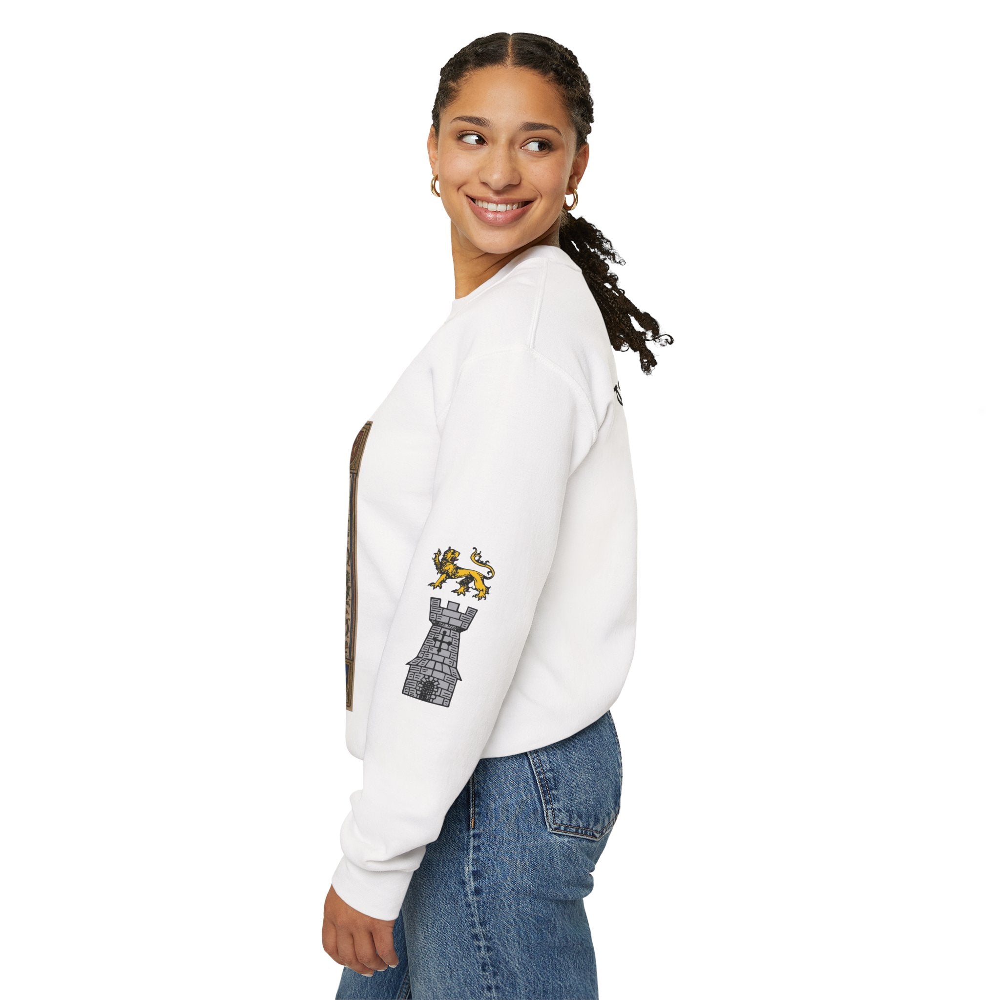 Iron Discipline Crewneck Sweatshirt — Medieval Gauntlet Graphic