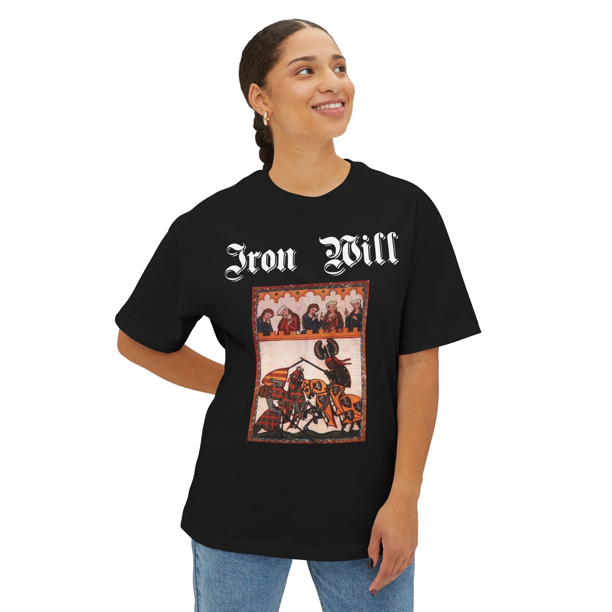 Iron Gauntlet Tee — Medieval Knight Graphic T‑Shirt (Front/Back)