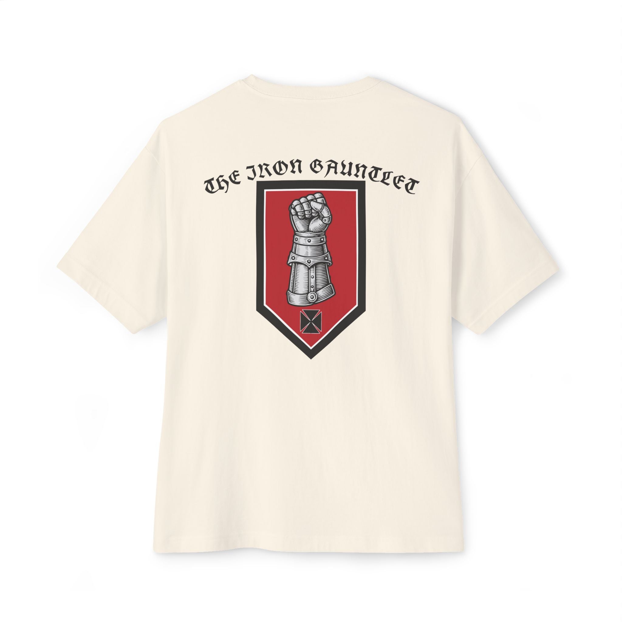 Iron Gauntlet Tee — Medieval Knight Graphic T‑Shirt (Front/Back)