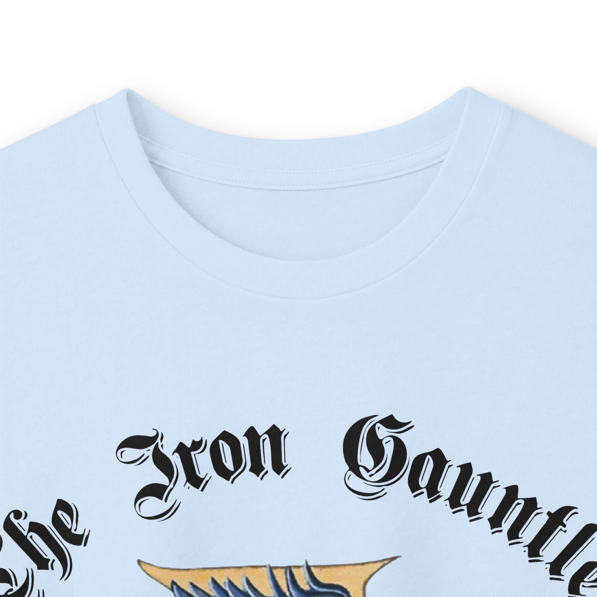 Medieval Gauntlet Long Sleeve Tee — 'The Iron Gauntlet' Dragon Crest Shirt